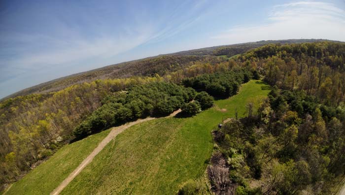 scenic creek flowing through hunting land in Noble County