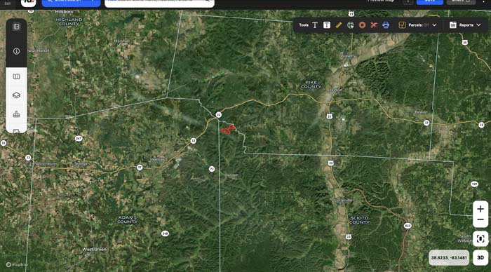 Aerial overview of expansive Ohio acreage