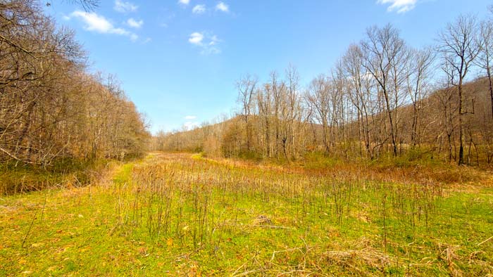 Recreational land with natural terrain features