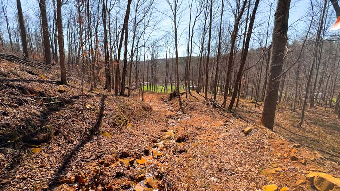 Hunting land with wooded ridgelines and elevation changes
