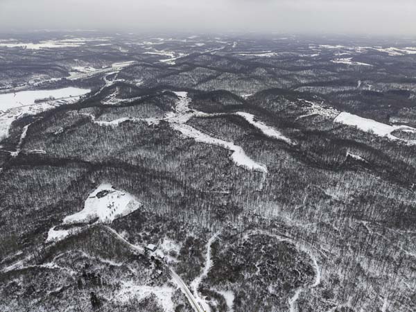 Deep drainages creating natural travel corridors on Noble County Ohio hunting property