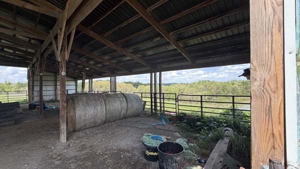 Open pasture with scenic countryside views