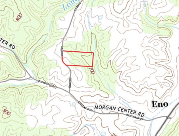 Peaceful country road frontage on land for sale in southeastern Ohio