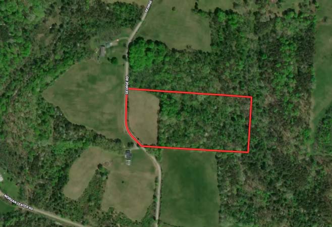Open and wooded mix on ten acre parcel in Morgan Township Gallia County Ohio
