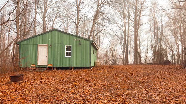 Hunting tract with mixed hardwood timber