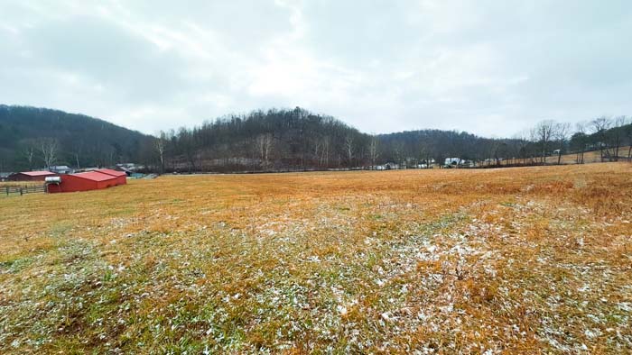 Barn and field view