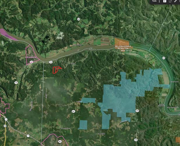 Rolling terrain and creek bottom