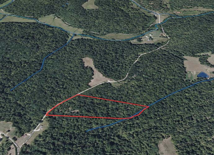 King Chapel Road Ohio property showing wooded hollow