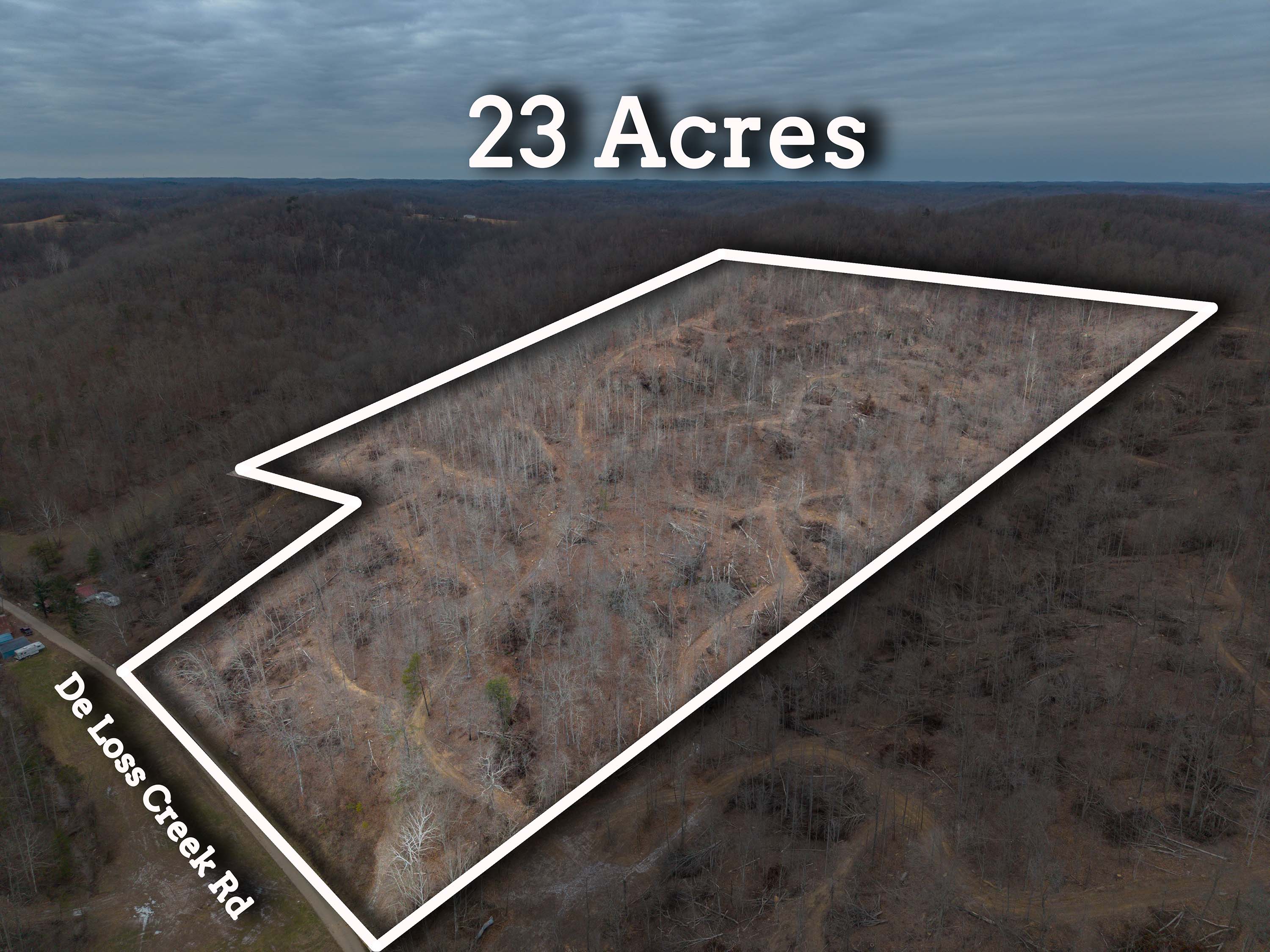 0 Kitts Hill-De Loss Creek Road Tract 4 – 21.3-acre Appalachian tract with sandstone waterfalls and caves, Lawrence County, Ohio