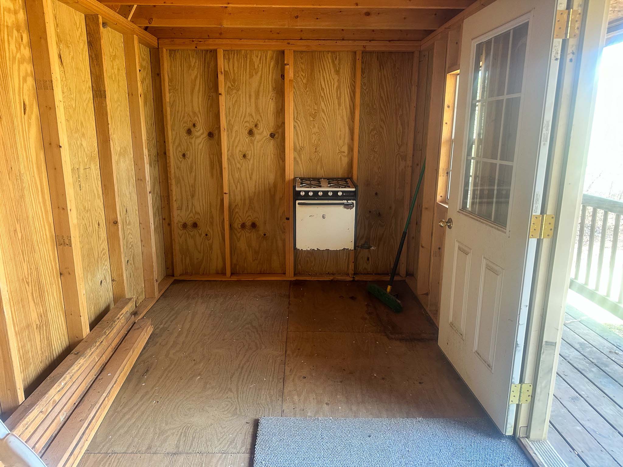 Flat bottom area on forested land