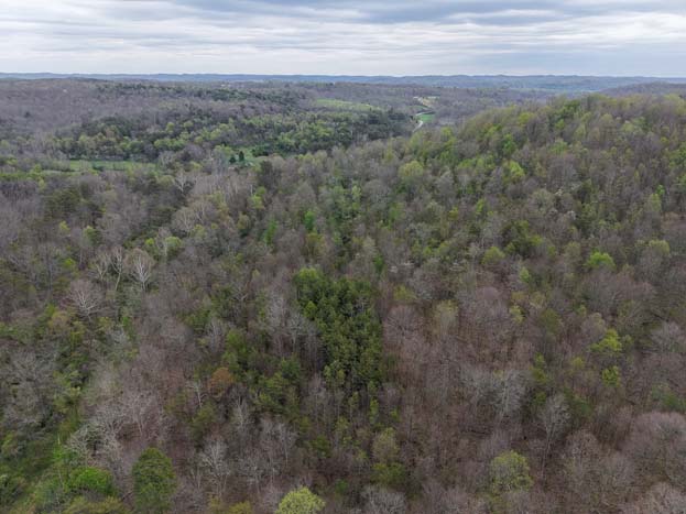 Aerial showing property boundaries and terrain