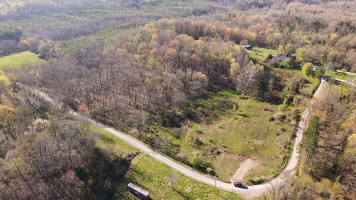 aerial view of land for sale in Meigs County Ohio