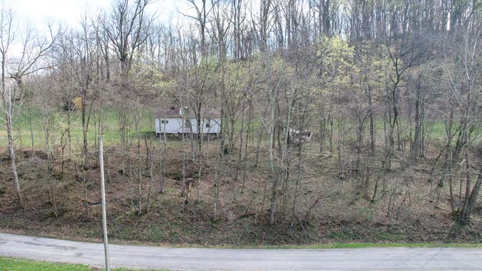 Cleared section near structure