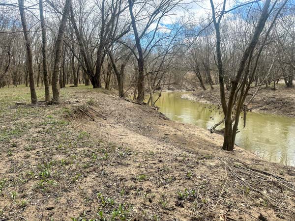 Wooded peninsula surrounded by water