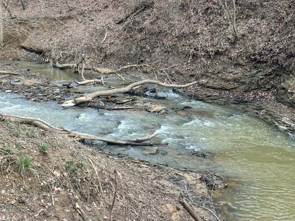 River and stream convergence view