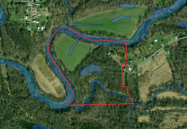 River access point along shoreline