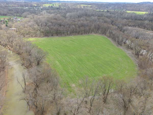 Stream frontage along rural Ohio property