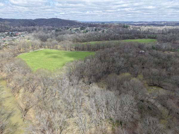 River bend surrounding private land tract