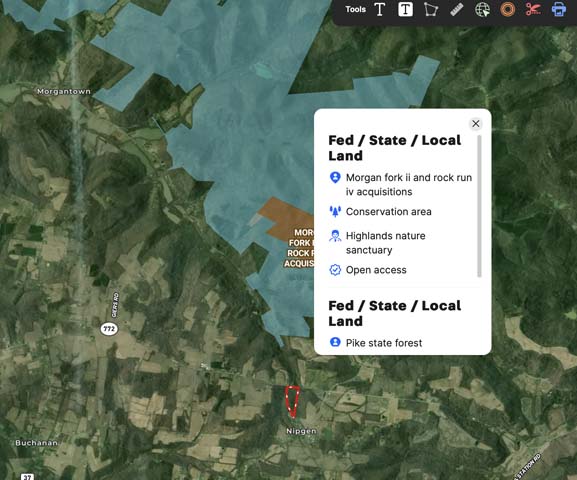 lightly sloped terrain ideal for cabin site