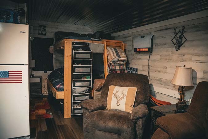 Heated and cooled cabin retreat in the woods