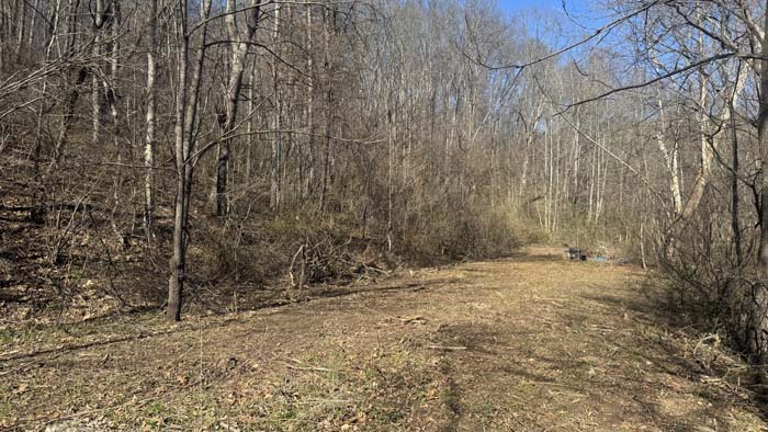 Vinton County Ohio land with rock outcroppings and wooded terrain