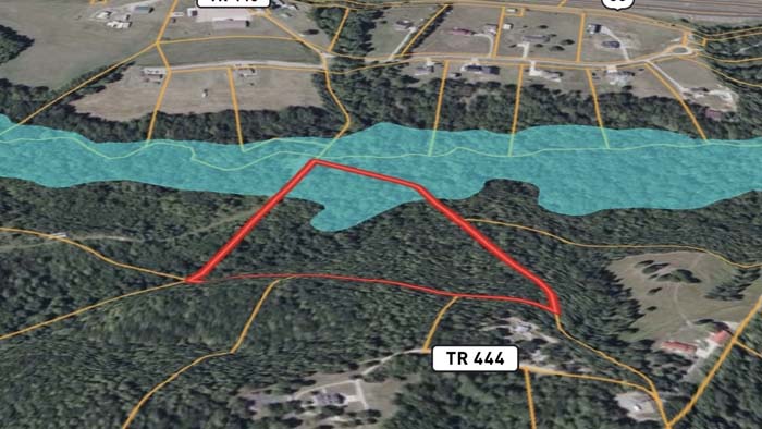 Gallia County wooded acreage trail entrance