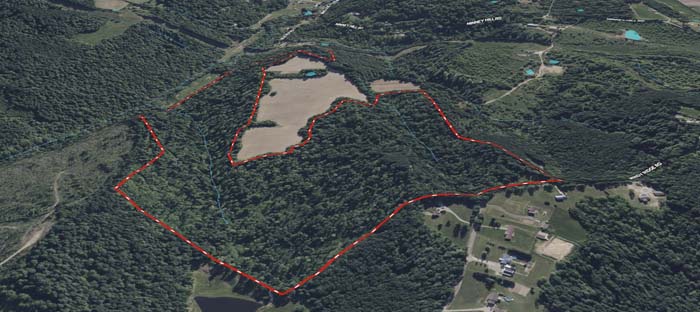 Ohio recreational land with waterfall.