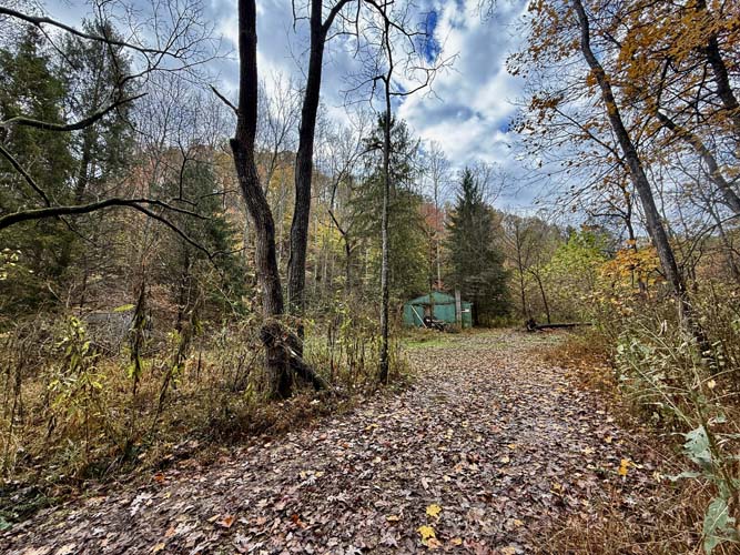 Secluded wooded hills with private access road