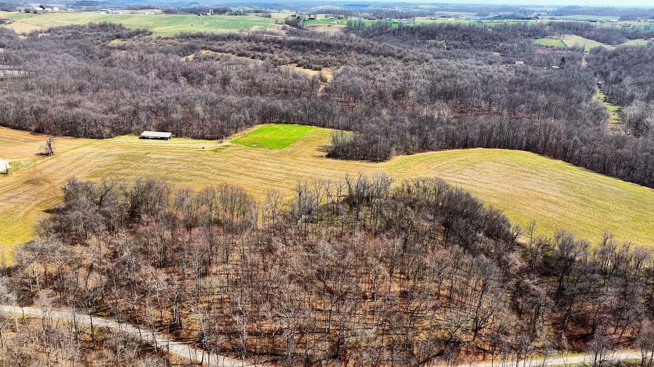 1600 Hardesty Road Tract 6 — 15.5-acre parcel with creek, open field, and wooded sections, Muskingum County, Ohio