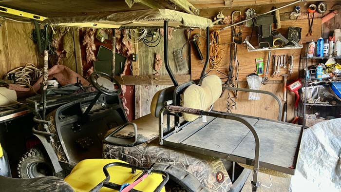 Box blind overlooking wildlife corridor
