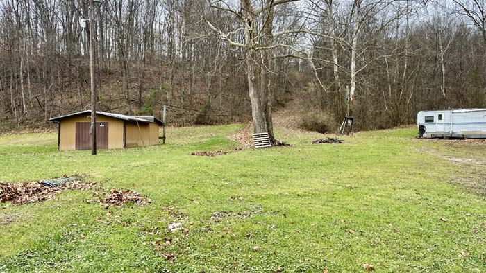 Open clearing near camper site on rural tract