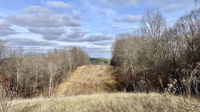 Secluded wooded ridge with trail access