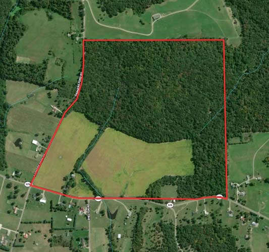 Farmhouse and barns together