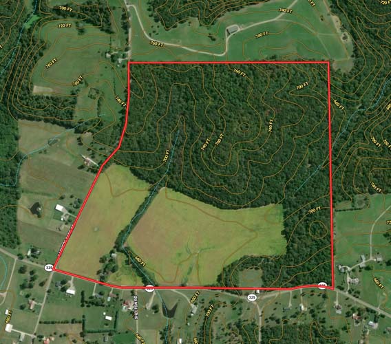 Tillable field with drainage ditch