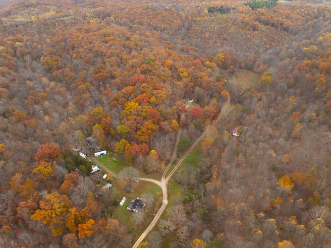 Wooded ridge with wildlife habitat on Bliss Road acreage