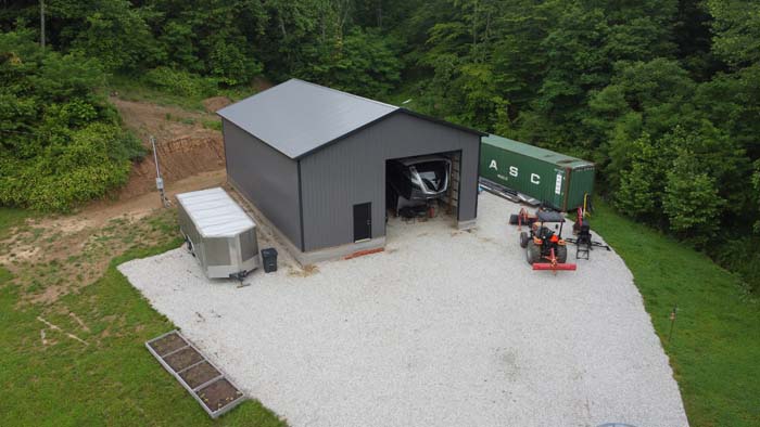 aerial view of 76 acres of whitetail hunting land in Gallia County, Ohio