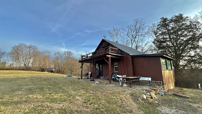 Fruit trees surrounding cabin in Pike County Ohio