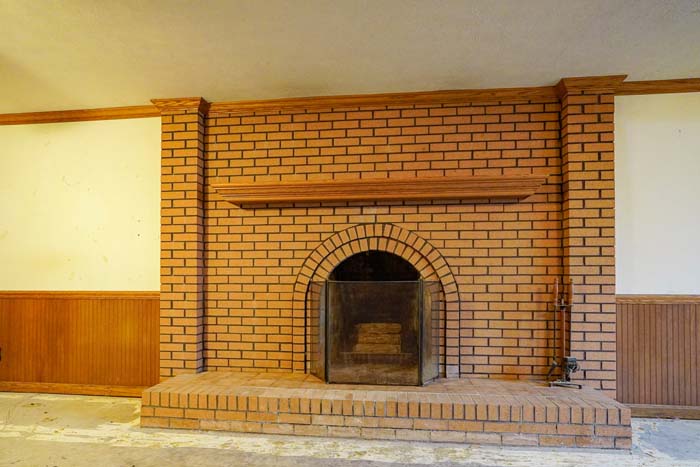 Lower level framed den with fireplace ready to be finished at 588 Ward Road