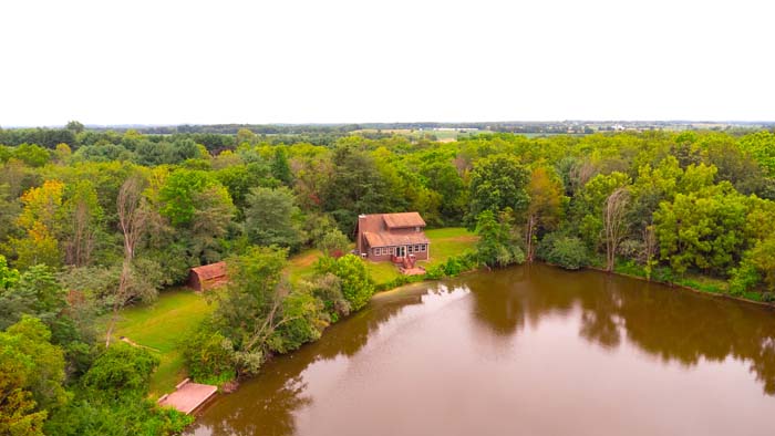 Secluded cabin and pond in Highland County Ohio
