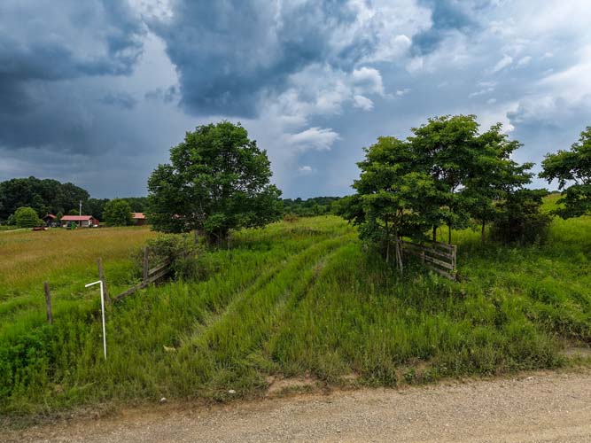 Private country setting with nearby road