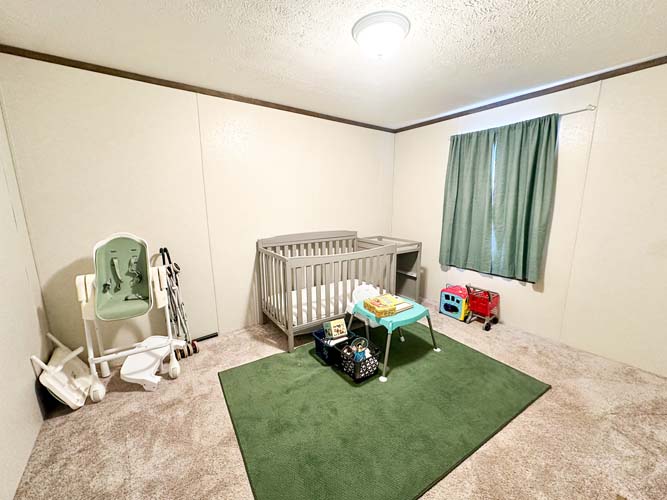 Home office with storage closet