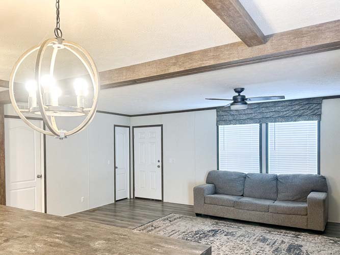 Spacious living room natural light