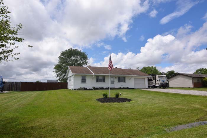 Front view of fully remodeled country home in Fayette County