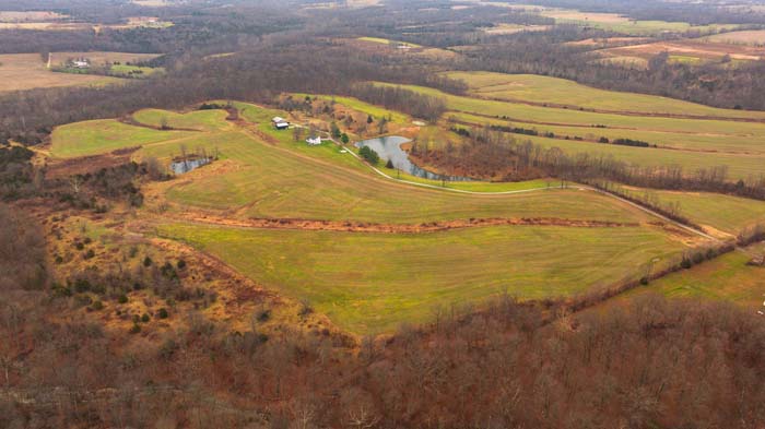 Winchester Ohio farm pond and open field view in big buck country