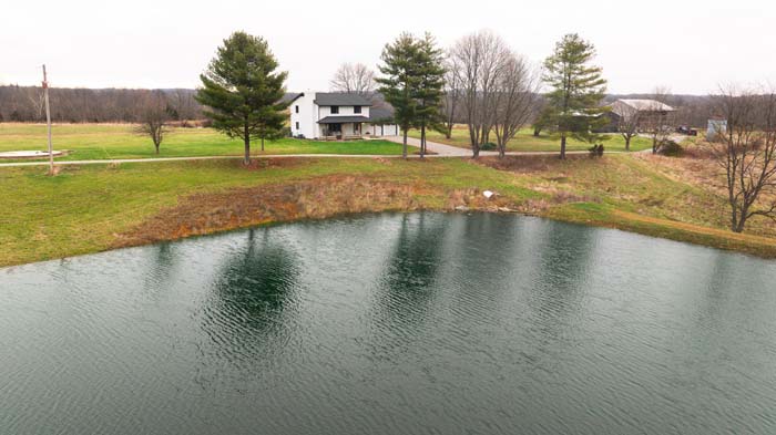 Winchester Ohio countryside view across ponds and tillable ground