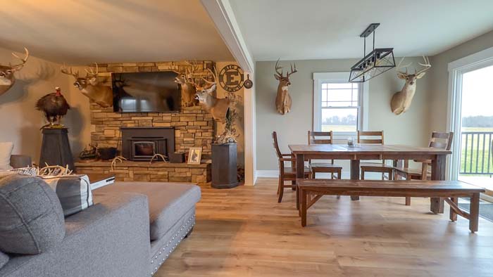 Winchester Ohio aerial of tillable grain fields and wooded cover