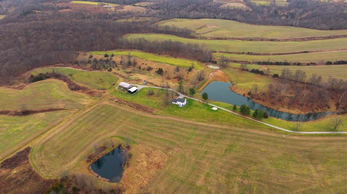 Winchester Ohio brick home exterior on remodeled 278 acre hunting farm