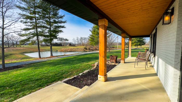 Winchester Ohio front porch view for morning coffee with countryside scenery