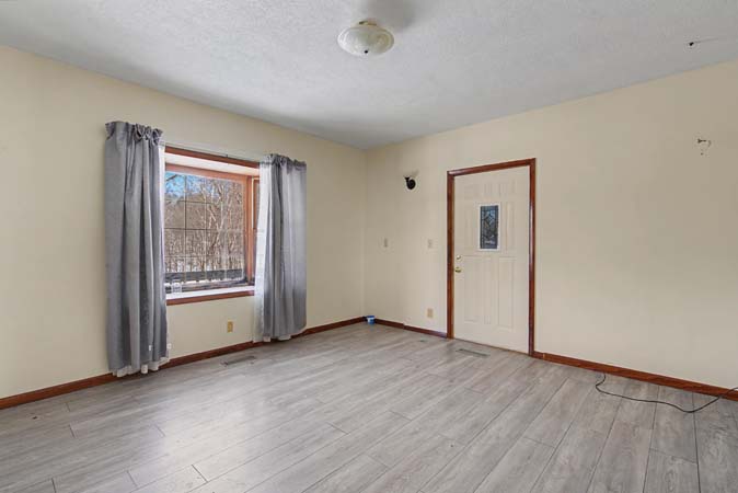 Living room inside 3 bedroom country home on Clark Road in Cutler Ohio
