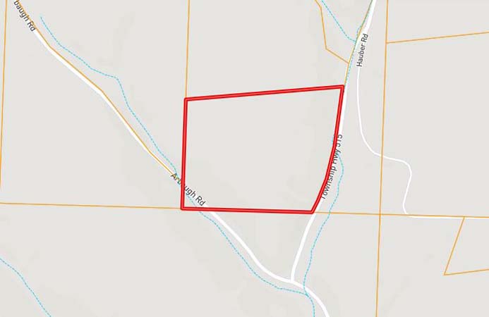 Wooded slopes and creek areas on remote Harrison County Ohio land